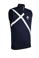 g.RYDER CUP SALTIRE SLEEVELESS SWEATER Ryder Cup Quarter Zip Saltire Cotton Lightweight Golf Slipover - Navy/White