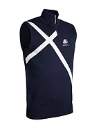 g.RYDER CUP SALTIRE SLEEVELESS SWEATER Ryder Cup Quarter Zip Saltire Cotton Lightweight Golf Slipover - Navy/White