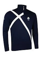 g.RYDER CUP SALTIRE SWEATER Ryder Cup Quarter Zip Saltire Cotton Lightweight Golf Sweater - Navy