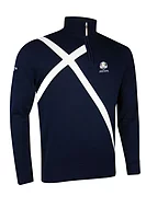 g.RYDER CUP SALTIRE SWEATER Ryder Cup Quarter Zip Saltire Cotton Lightweight Golf Sweater - Navy
