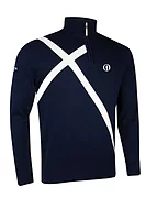 g.THE OPEN SALTIRE SWEATER The Open Quarter Zip Saltire Cotton Lightweight Golf Sweater - Navy