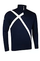 g.SALTIRE SWEATER Quarter Zip Saltire Cotton Lightweight Golf Sweater - Navy