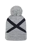 g.SALTIRE BEANIE Thermal Lined Saltire Golf Bobble Hat - Light Grey Marl/Navy