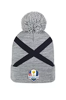 g.RYDER CUP SALTIRE BEANIE Ryder Cup Thermal Lined Saltire Golf Bobble Hat - Light Grey Marl/Navy