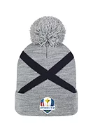 g.RYDER CUP SALTIRE BEANIE Ryder Cup Thermal Lined Saltire Golf Bobble Hat - Light Grey Marl/Navy