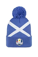 g.RYDER CUP SALTIRE BEANIE Ryder Cup Thermal Lined Saltire Golf Bobble Hat - Tahiti/White