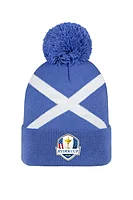 g.RYDER CUP SALTIRE BEANIE Ryder Cup Thermal Lined Saltire Golf Bobble Hat - Tahiti/White