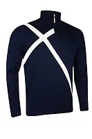 g.SALTIRE CASHMERE SALE Quarter Zip Saltire Cross Cashmere Golf Sweater Sale - Navy/White