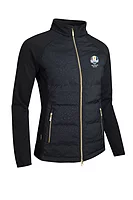 g.RYDER CUP SAMARA Ryder Cup Zip Front Bonded Padded Hybrid Heavyweight Golf Jacket - Black Animal Print