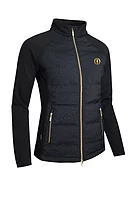 g.THE OPEN SAMARA The Open Zip Front Bonded Padded Hybrid Heavyweight Golf Jacket - Black Animal Print