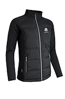 g.RYDER CUP SAMARA Ryder Cup Zip Front Bonded Padded Hybrid Heavyweight Golf Jacket - Black