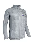 g.RYDER CUP SAMARA Ryder Cup Zip Front Bonded Padded Hybrid Heavyweight Golf Jacket - Light Grey/White Check