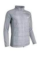 g.THE OPEN SAMARA The Open Zip Front Bonded Padded Hybrid Heavyweight Golf Jacket - Light Grey/White Check
