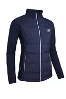 g.THE OPEN SAMARA The Open Zip Front Bonded Padded Hybrid Heavyweight Golf Jacket - Navy Animal Print