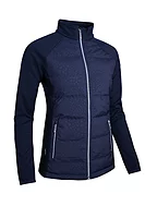g.SAMARA Full Zip Bonded Padded Hybrid Heavyweight Golf Jacket - Navy Animal Print