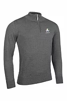 g.RYDER CUP SAMUEL Ryder Cup Quarter Zip Lined Merino Heavyweight Golf Sweater - Charcoal