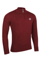 g.THE OPEN SAMUEL The Open Quarter Zip Lined Merino Heavyweight Golf Sweater - Garnet Marl