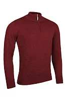 g.SAMUEL Quarter Zip Water Repellent Lined Merino Heavyweight Golf Sweater - Garnet Marl