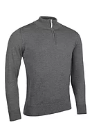 g.SAMUEL Quarter Zip Water Repellent Lined Merino Heavyweight Golf Sweater - Charcoal