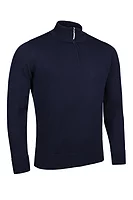g.SAMUEL Quarter Zip Water Repellent Lined Merino Heavyweight Golf Sweater - Navy