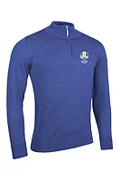 g.RYDER CUP SAMUEL Ryder Cup Quarter Zip Lined Merino Heavyweight Golf Sweater - Tahiti Marl