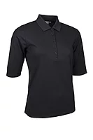 g.SARA Mid Sleeve Performance Pique Golf Shirt - Black