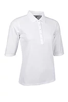 g.SARA Mid Sleeve Performance Pique Golf Shirt - White