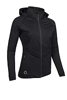 s.SARENNE Hybrid Hooded Quilted Thermal Golf Jacket - Black