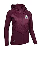 s.RYDER CUP SARENNE Ryder Cup Hybrid Hooded Quilted Thermal Golf Jacket - Mulberry Zebra Print