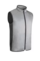 g.SHIEL SALE Full Zip Rib Padded Golf Gilet Sale - Light Grey/Charcoal