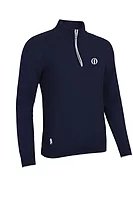 g.THE OPEN SIENNA The Open Quarter Zip Chevron Rib Midweight Merino Golf Sweater - Navy/White