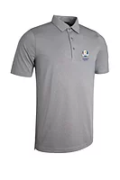 g.RYDER CUP SILLOTH Ryder Cup Tailored Collar Performance Golf Shirt - Light Grey Marl