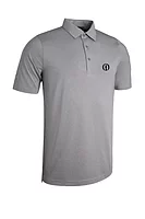 g.THE OPEN SILLOTH The Open Tailored Collar Performance Golf Shirt - Light Grey Marl