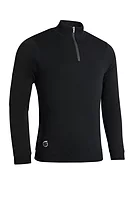 s.SIROCCO Quarter Zip Textured Merino Showerproof Lined Golf Sweater - Black/Gunmetal