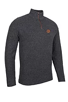 s.THE OPEN SIROCCO The Open Quarter Zip Textured Merino Showerproof Lined Golf Sweater - Charcoal Marl/Inferno