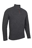 s.SIROCCO Quarter Zip Textured Merino Showerproof Lined Golf Sweater - Charcoal Marl/Inferno