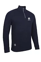 s.RYDER CUP SIROCCO Ryder Cup Quarter Zip Textured Merino Showerproof Lined Golf Sweater - Navy/White