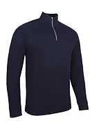 s.SIROCCO Quarter Zip Textured Merino Showerproof Lined Golf Sweater - Navy/White