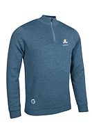 s.RYDER CUP SIROCCO Ryder Cup Quarter Zip Textured Merino Showerproof Lined Golf Sweater - Pacific Blue/White
