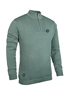 s.THE OPEN SIROCCO The Open Quarter Zip Textured Merino Showerproof Lined Golf Sweater - Pine Green/Black