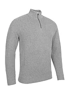 s.SIROCCO Quarter Zip Textured Merino Showerproof Lined Golf Sweater - Silver/Black