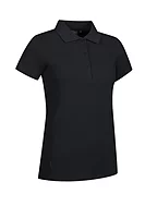 g.SOPHIE Cotton Pique Golf Shirt - Black