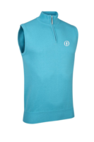 g.THE OPEN STANLEY The Open Quarter Zip Cotton Lightweight Golf Slipover - Aqua