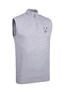 g.RYDER CUP STANLEY Ryder Cup Quarter Zip Cotton Lightweight Golf Slipover - Light Grey Marl