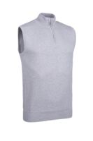 g.STANLEY Quarter Zip Cotton Lightweight Golf Slipover - Light Grey Marl