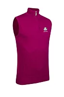 g.RYDER CUP STANLEY Ryder Cup Quarter Zip Cotton Lightweight Golf Slipover - Raspberry