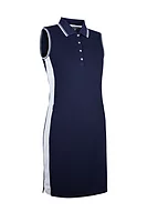 g.STEFFI SALE Lurex Tipped Performance Pique Golf Dress Sale - Navy