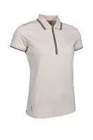 g.STELLA Mesh Panel Performance Golf Shirt - Linen/Black