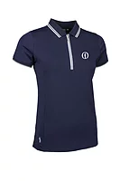 g.THE OPEN STELLA The Open Mesh Panel Performance Golf Shirt - Navy/White