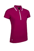 g.STELLA Mesh Panel Performance Golf Shirt - Raspberry/White